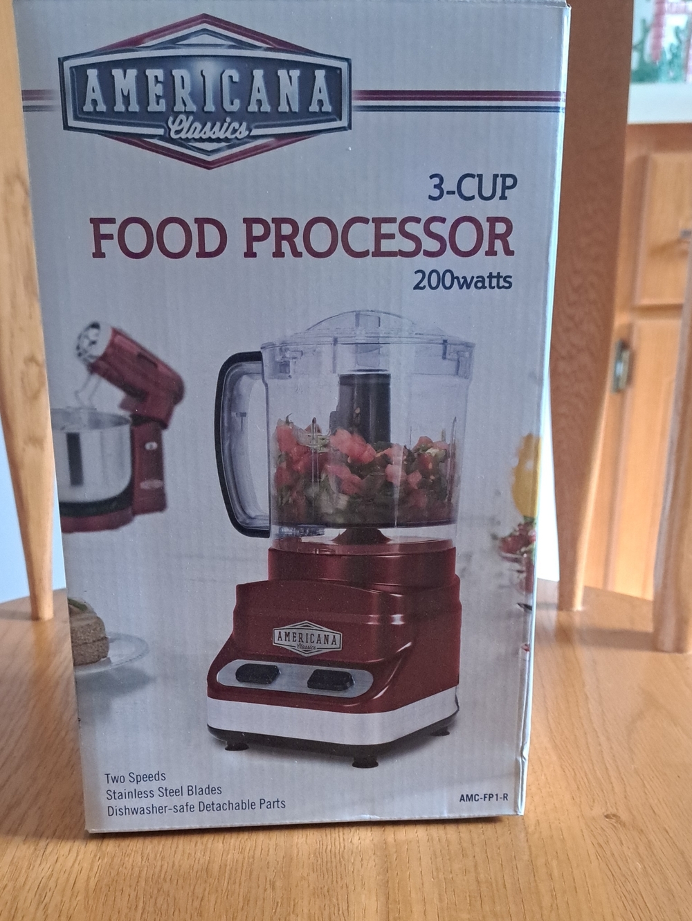 3-Cup Red Food Processor - 200W